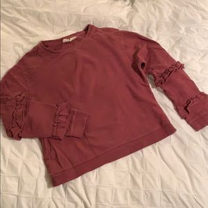 Ruffle Sleeve Sweatshirt